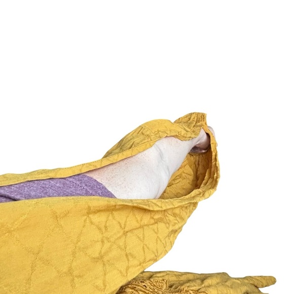 Jolt Gold, Lace and Pleated Tunic with Relaxed Fit and Slit Sleeves - Picture 6 of 8